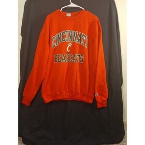 Cincinnati Bearcats‎ Sweatshirt Men Large Red Crewneck Sweater Script Adult!!